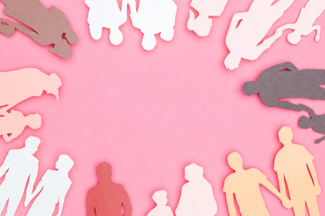 Silhouettes d'un groupe de personne