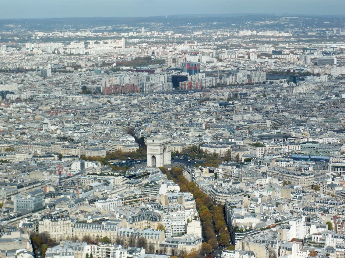 Vue aérienne de la ville de Paris
